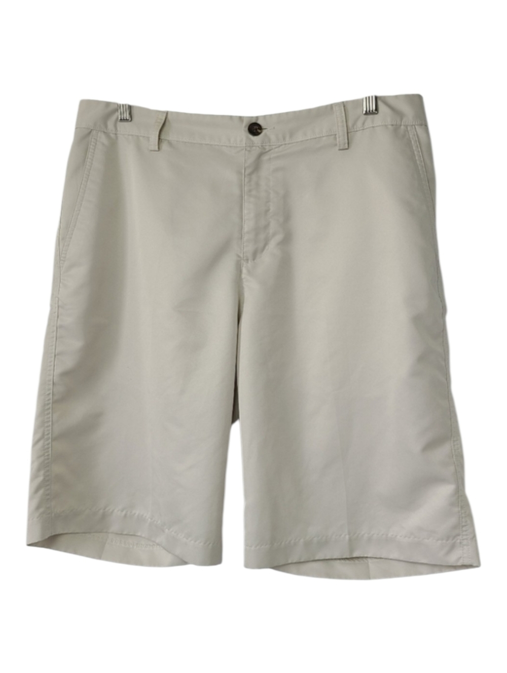 Adidas Men’s Cream Flat Front Shorts Size 34 | Casual Golf Chino Shorts